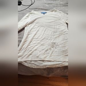 Vera long-sleeved white tunic top Sz M.